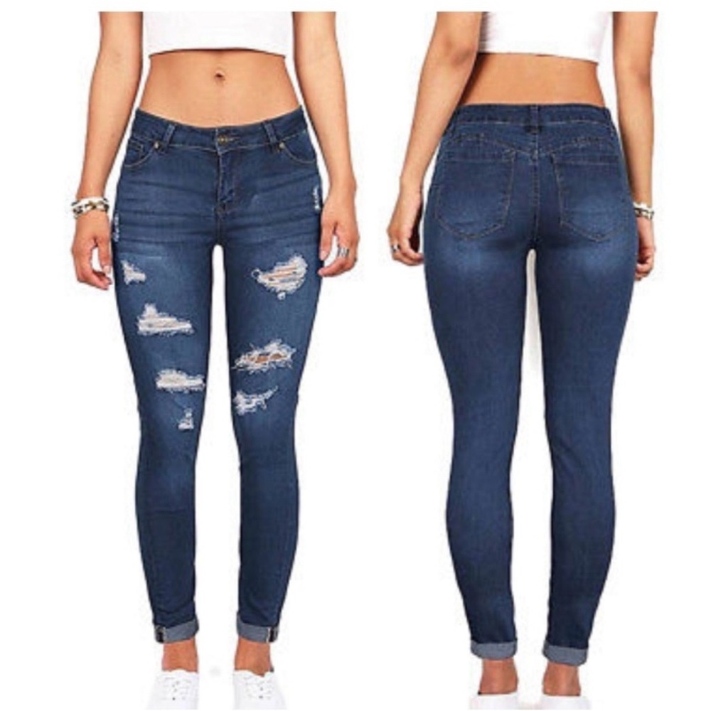 Wax Jeans “Butt, I Love You” Distressed Jeans size 11 (stretchy fit)